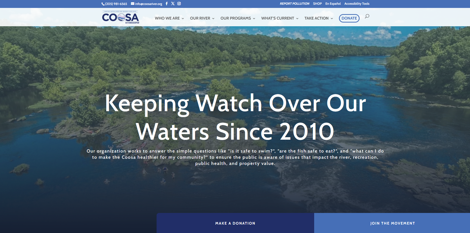 Coosa Riverkeeper – Website Redesign